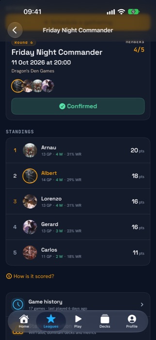 Standings